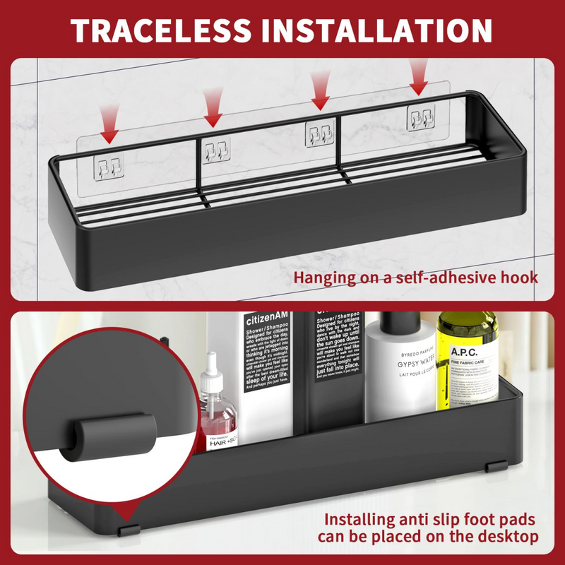 VINSANI 2pc BLACK SHOWER CADDY 1010503