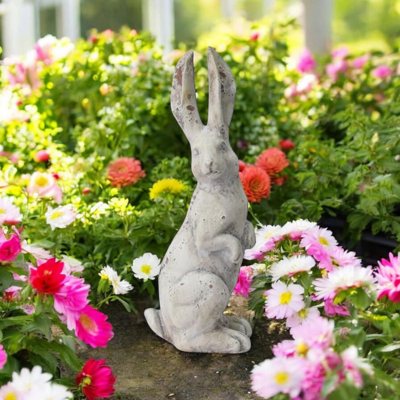 35CM CREAM RESIN RABBIT
