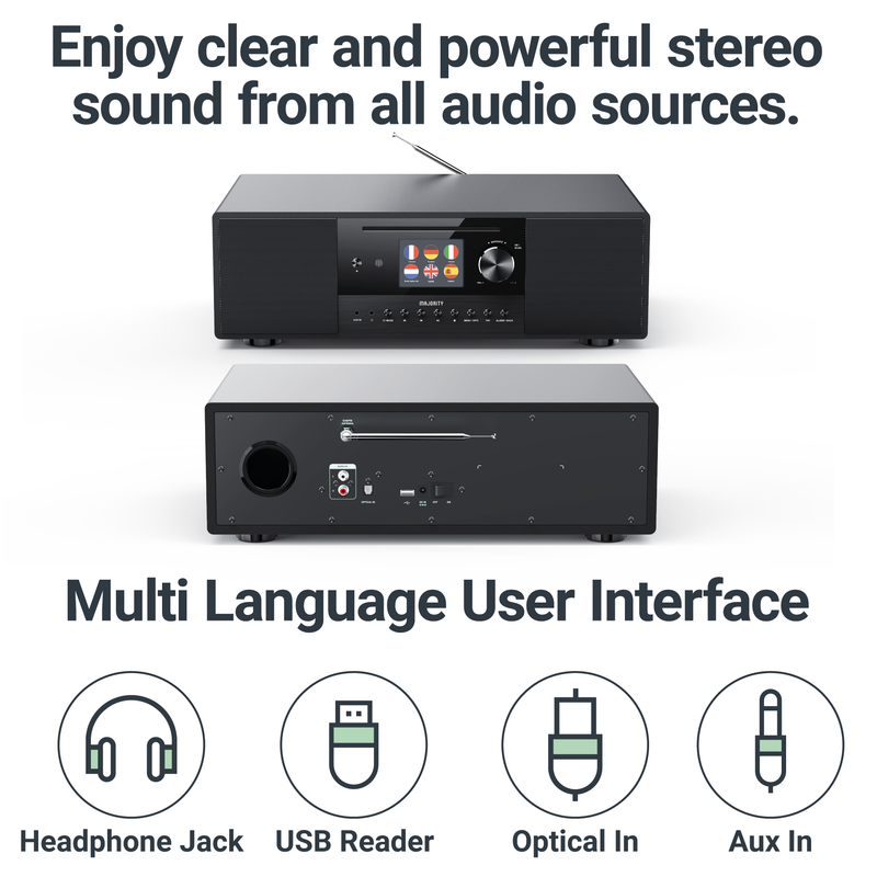 MAJORITY QUADRIGA MUSIC SYSTEM BLACK