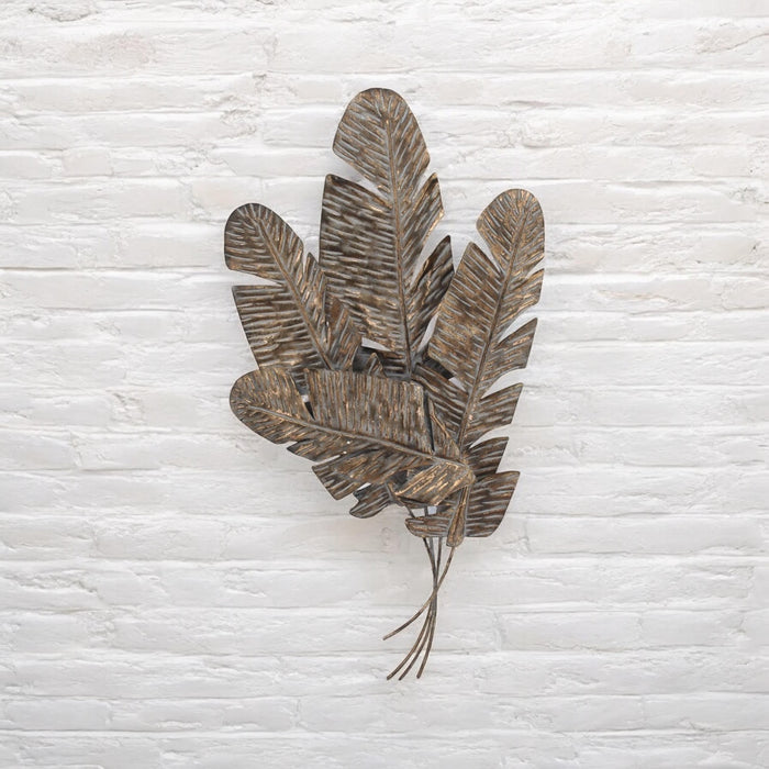 116CM METAL WALL DECOR Feathers