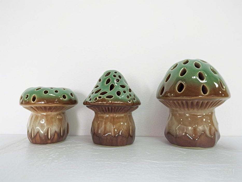 Set of 3 Mushrooms with Light