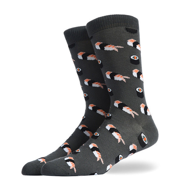 Fashion Creative Hamburger Pizza Alien Men Socks Cute Series