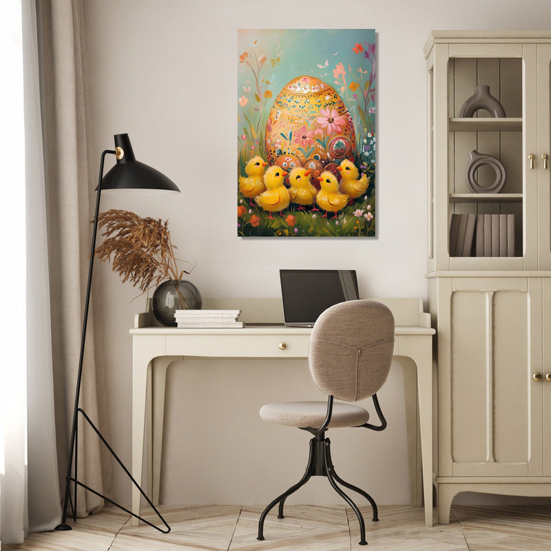 Curious Chicks Egg Canvas
