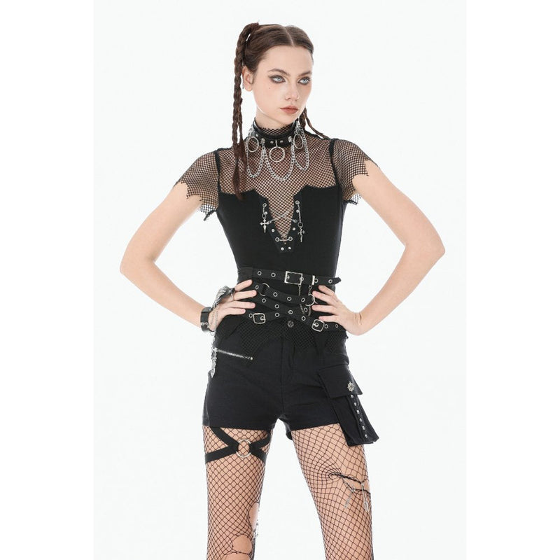 Dark in Love Dark Punk Mesh Chain Top