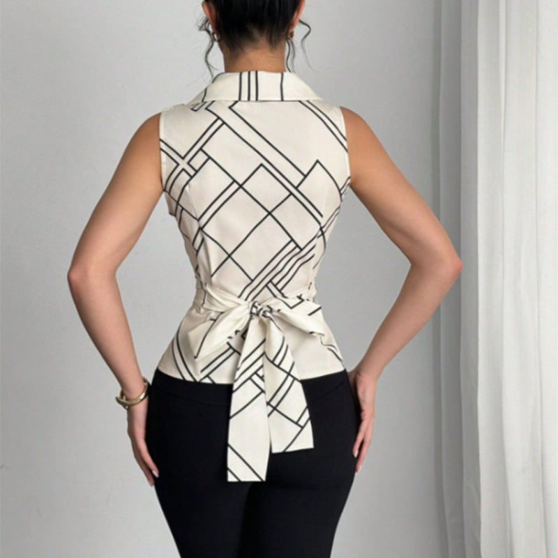 Summer Chic Commuter Sleeveless Top With Straps
