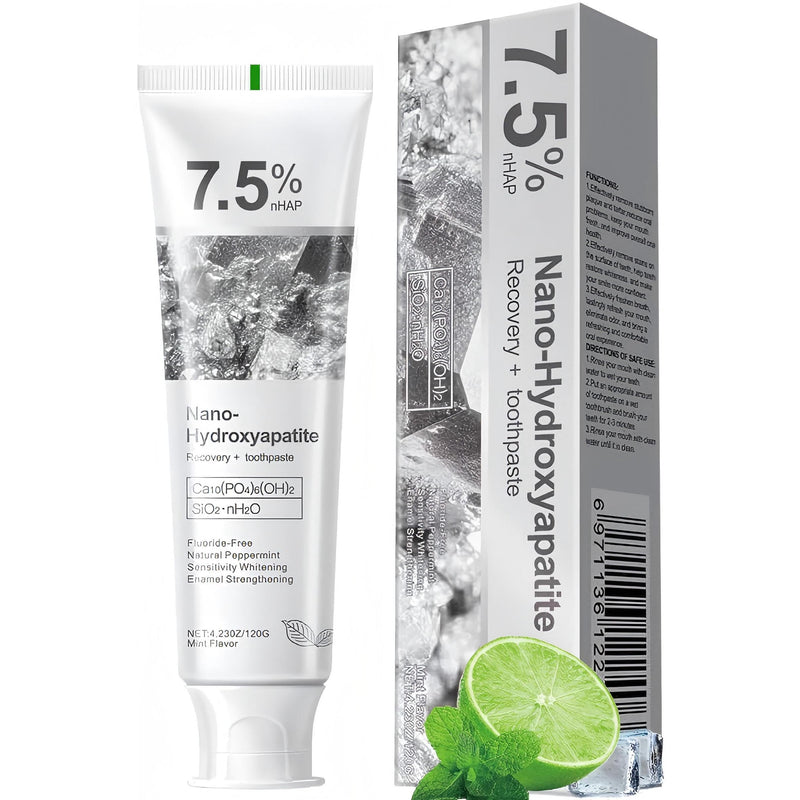 7.5% Hydroxyapatite Toothpaste – Enamel Protection, Sensitive Teeth | Fluoride-Free, Fresh Mint