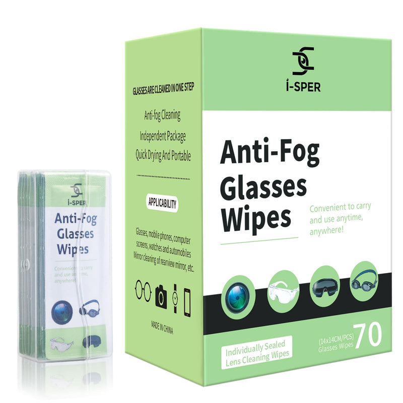 70 Count Anti-Fog Lens Wipes for Eyeglasses & Screens | Carrying Box