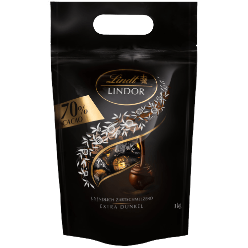 70% Extra Dark Chocolate Lindt Lindor | 1kg Bag | BB End June 26 - InStock