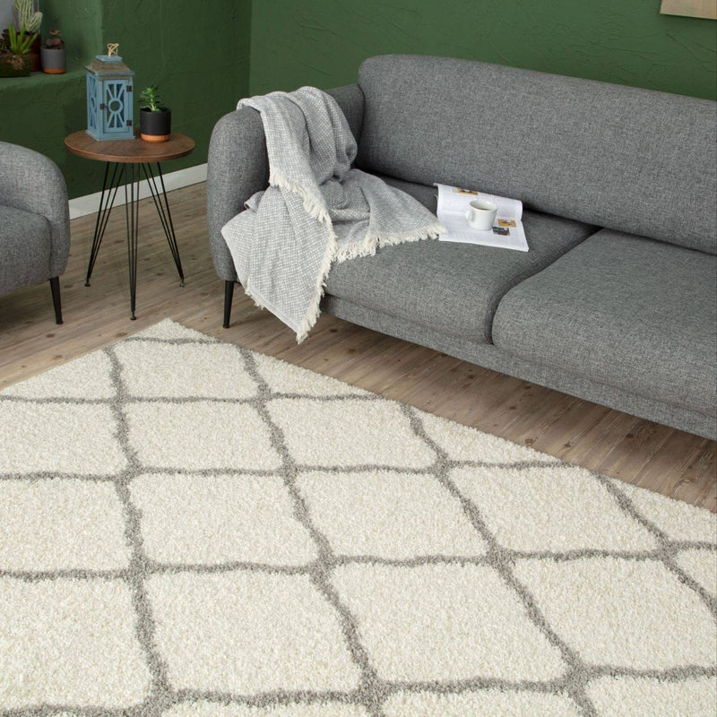Moroccan Ivory Shaggy Rug | 700