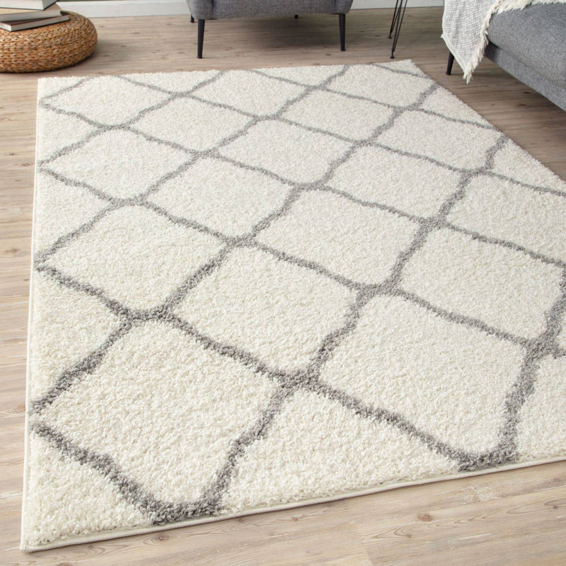 Moroccan Ivory Shaggy Rug | 700