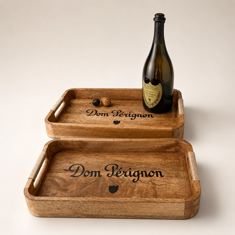 Wooden Serving Trays Dom Pérignon Champagne