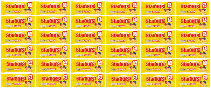 36 x Starburst Original Fruit Chews Multipack 3X45G