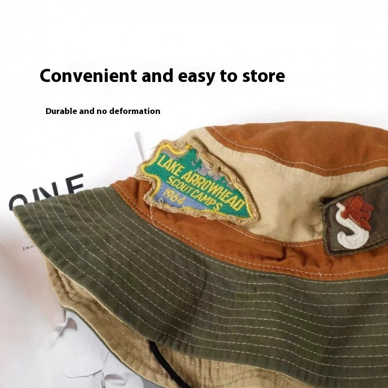 Women's Casual Retro Patch Foldable Fisherman Hat
