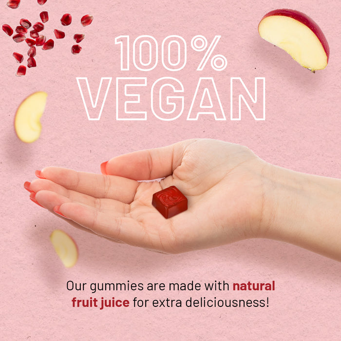 Vegan Apple Cider Vinegar Gummies | Apple Flavour | High Strength 1000mg with Vitamin C, Chromium and Pomegranate