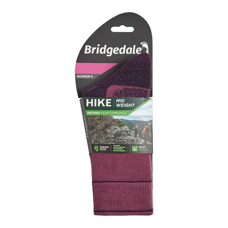 1 Pack Ladies Hiking Midweight Merino Wool Boot Socks