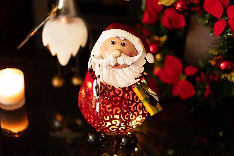Filigree Santa Claus Light Up LED Ornament