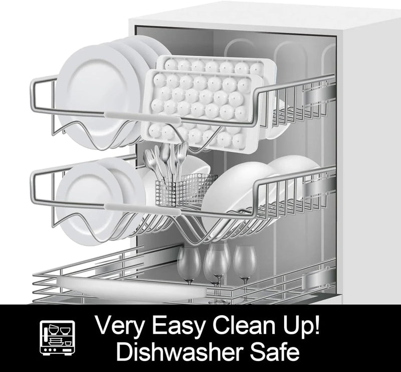 Reusable Ice Cube Tray With Container Scoop & Tongs BPA Free Makes 66 Ice Balls