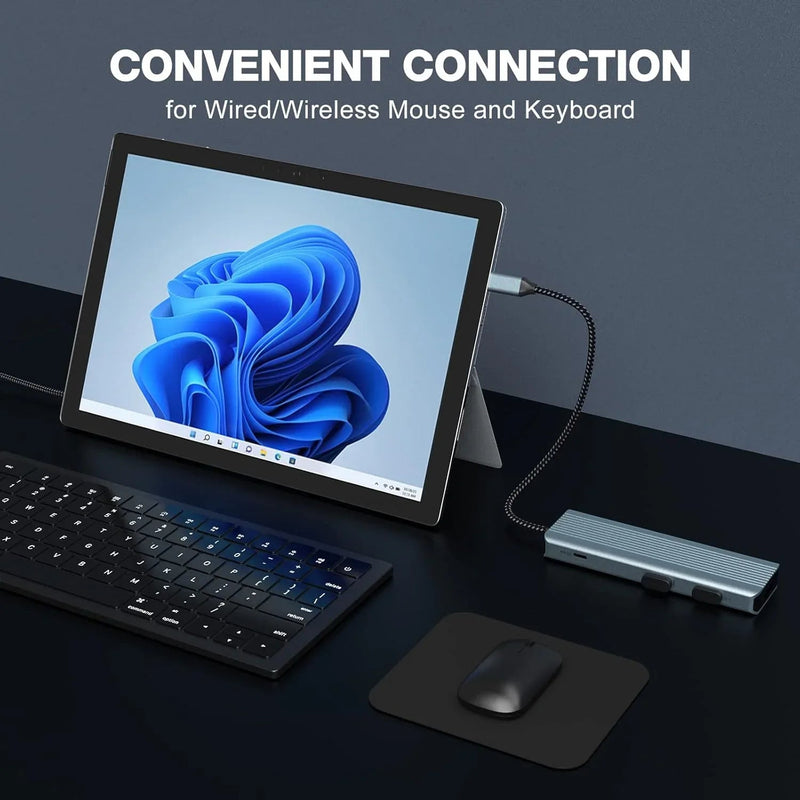 USB C Docking Station 9 in 1 HDMI 4K@30Hz HDMI SD/MicroSD & More