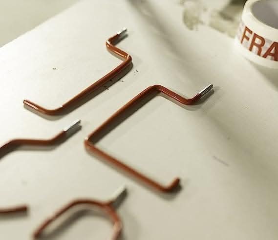 8pc Heavy Duty Red PVC Coated Multi Purpose Storage Hooks