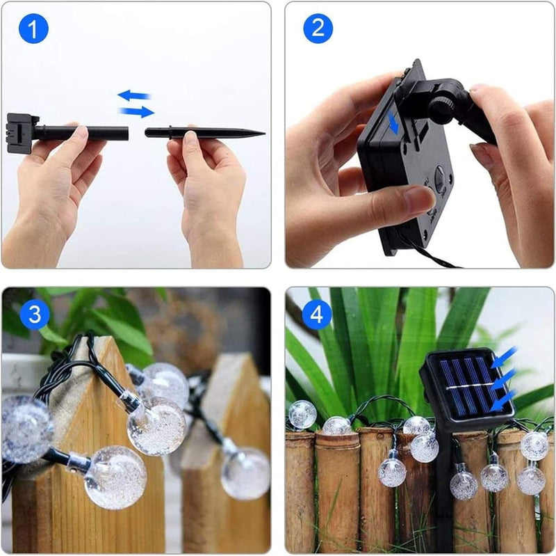 60 LED Solar String Lights 36ft/11m Warm White Fairy Lights for Outdoor & Indoor