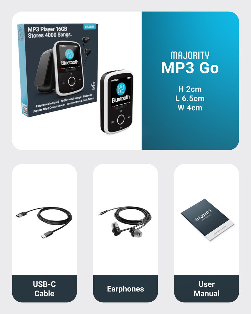 Majority MP3 Player 16GB Black/White