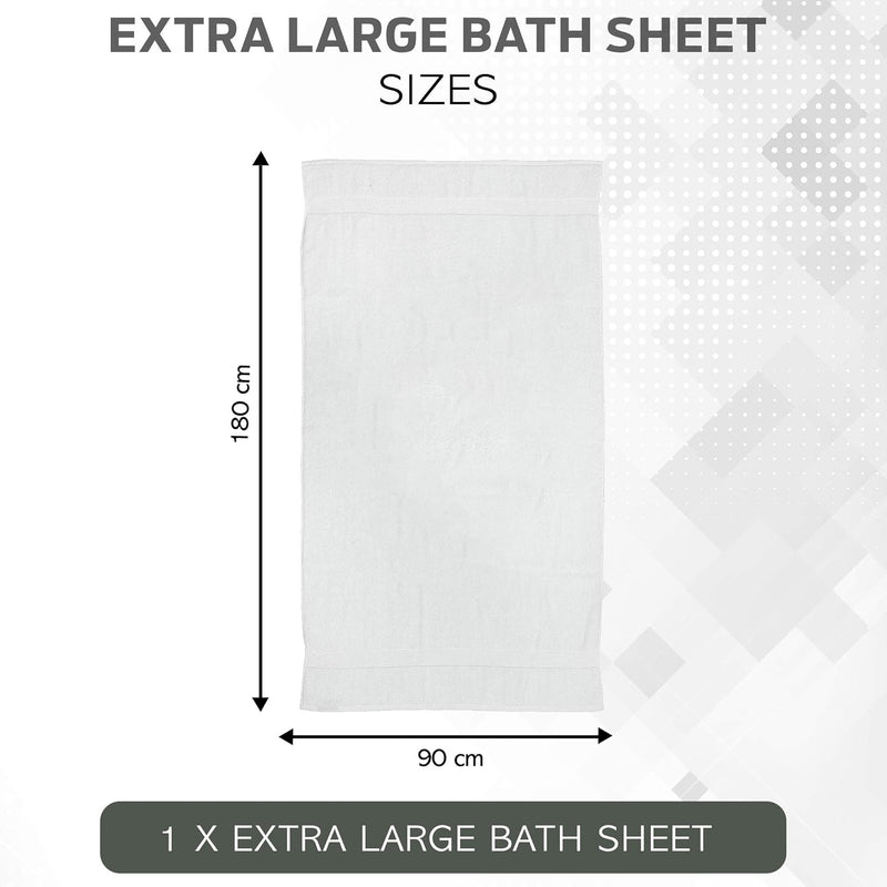 Todd Linens Signature Range Extra Large Bath Sheet – 90 × 180cm, Pure Cotton