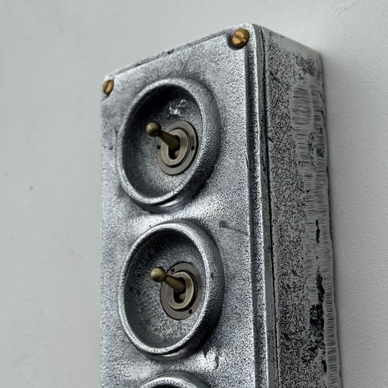 3 Gang 2 Way Solid Cast Metal Toggle Light Switch