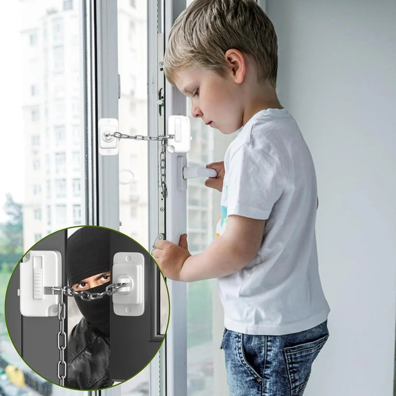Child Window Locks Adjustable Window Restrictors for Windows Doors 2 Pack