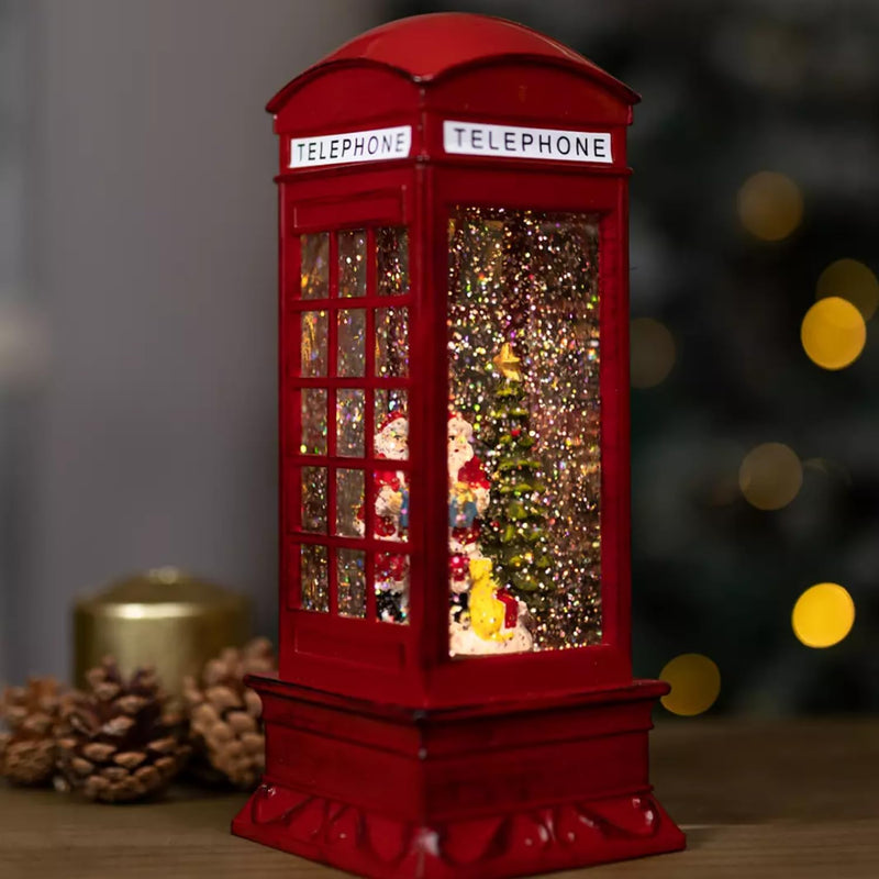 Santa in Phone Box Snowglobe