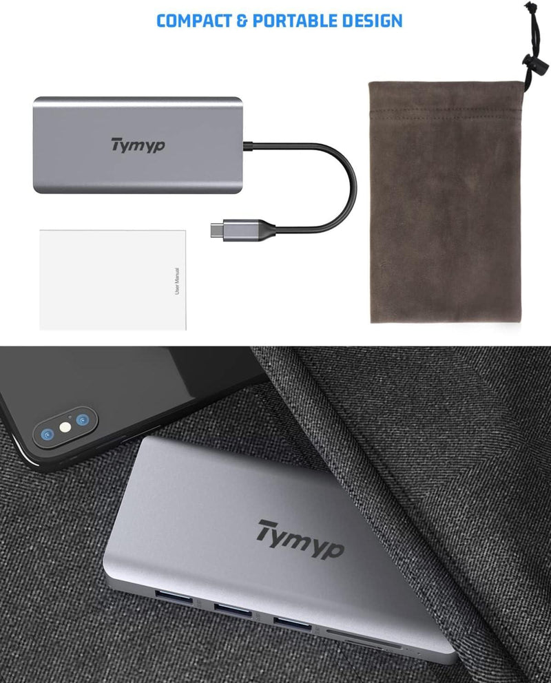 Tymyp USB C Docking Station 12 in 1 Hub Triple Display Laptop Dock With HDMI VGA