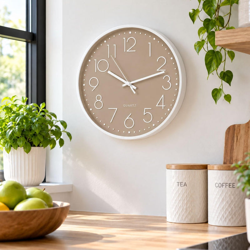 30cm Brown Indoor Kitchen Wall Clock