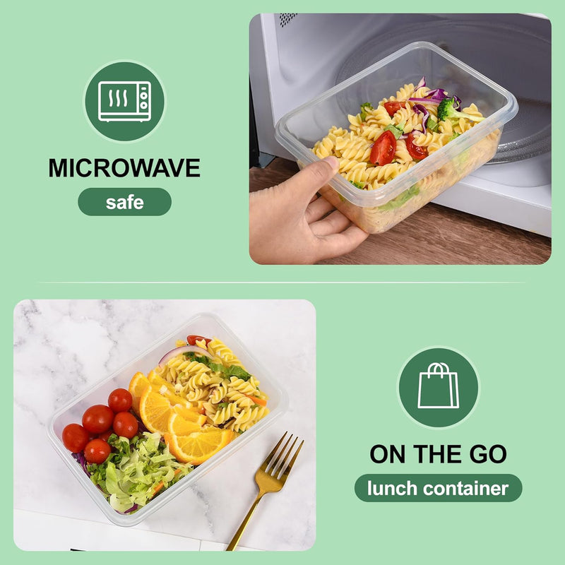 Alivio 24Pc Food Storage Containers, Meal Prep Containers with Leakproof Lid, Airtight Lunch Box, Microwave, Oven, Freezer & Dishwasher Storage Box Multiple Size (Transparent, Set of 24pc)