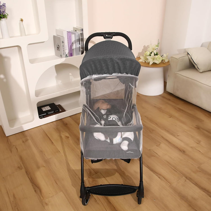 Alivio Lightweight Pushchair, Folding Baby Stroller 0-3 Years, Toddlers Travel Stroller with Mosquito Nets, Shoulder Strap, Anti-Friction & Wheels (Grey)