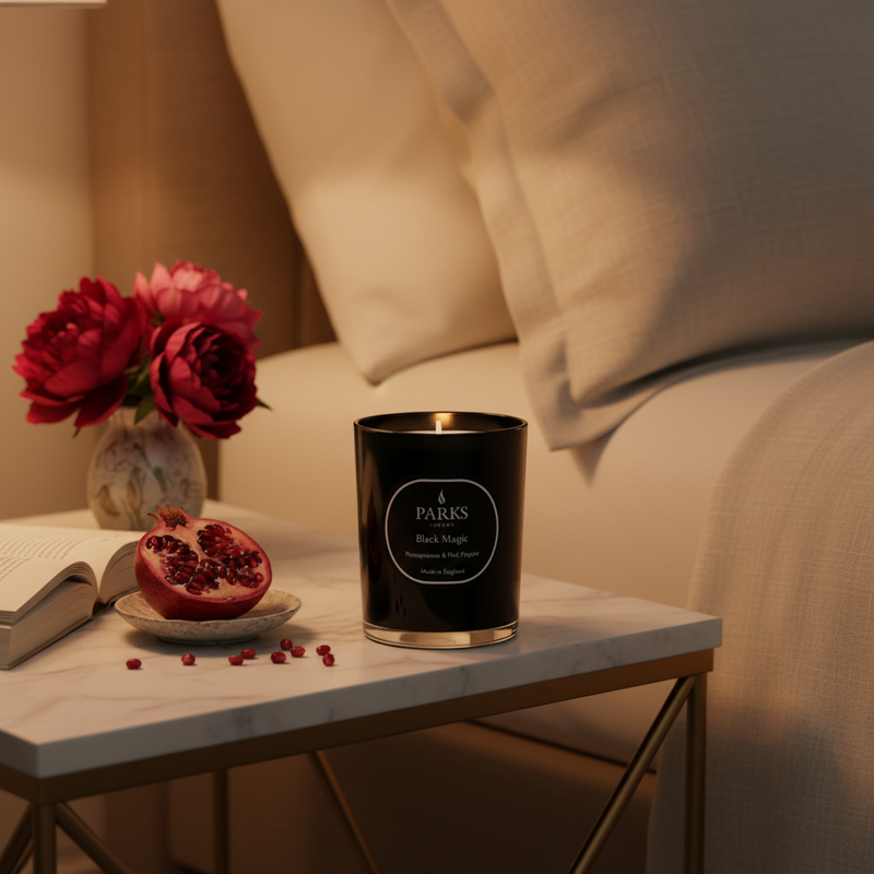 POMEGRANATE & PINK PEPPER SCENTED CANDLE 180G