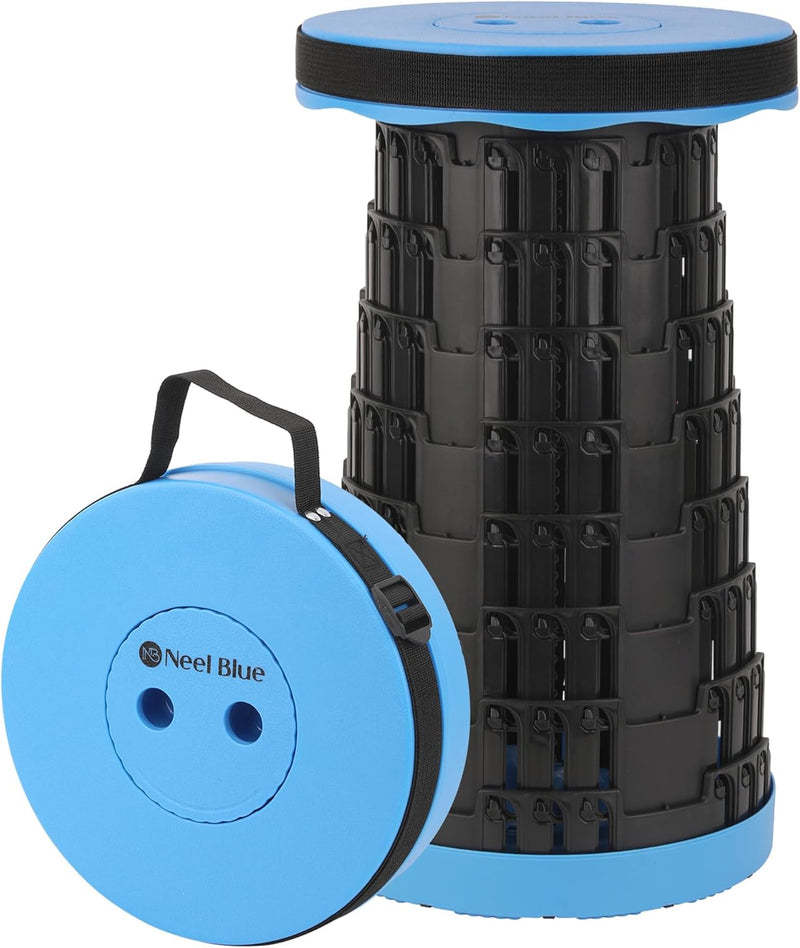 Trimming Shop Portable Folding Stool | Retractable Collapsible Seat | 440 lbs Heavy Duty Capacity | Lightweight and Compact | Royal Blue