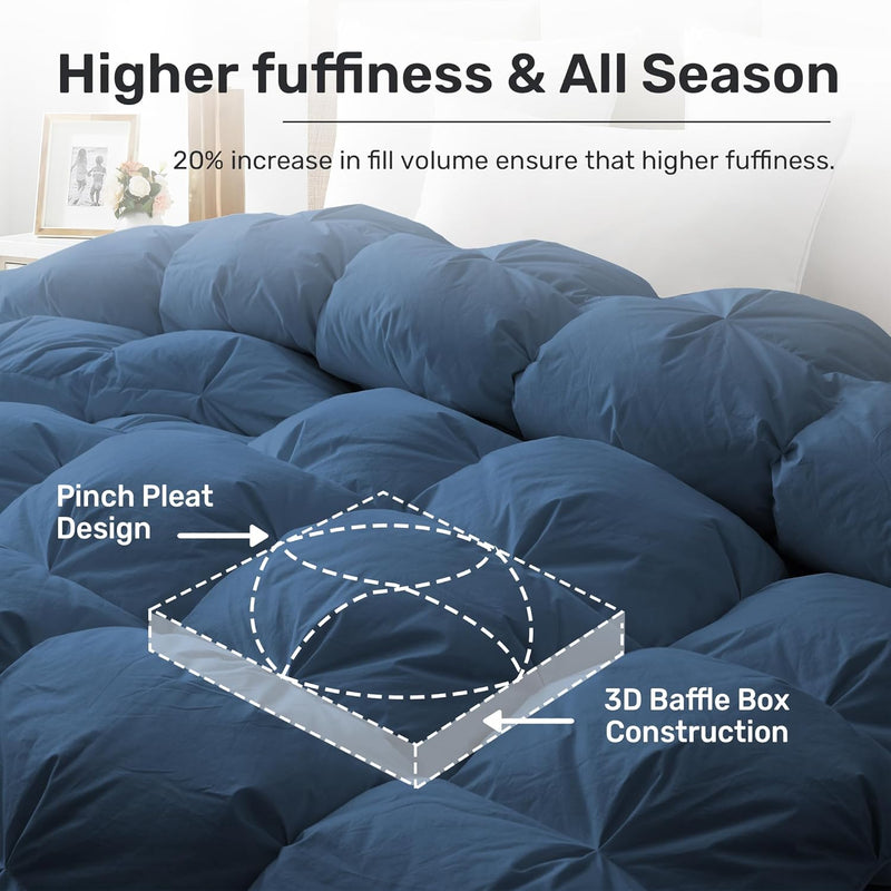 Single Duvet 10.5 Tog Goose Down Feather 135x200 cm Cotton Cover Deodar
