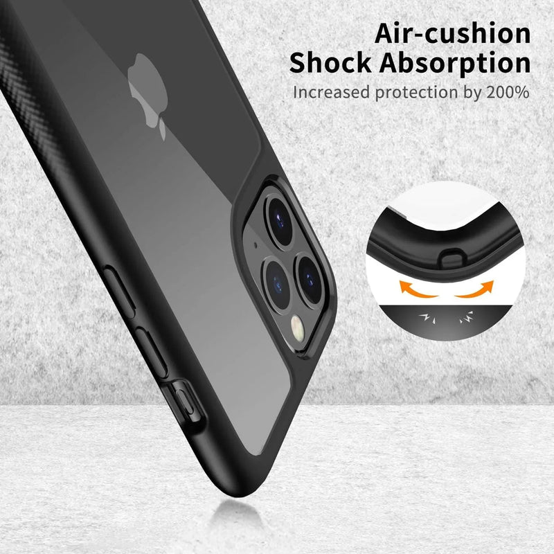 Black Banded 11 Pro Max Case Ultra Clear Hard Back Scratch-Resistant Hard Case