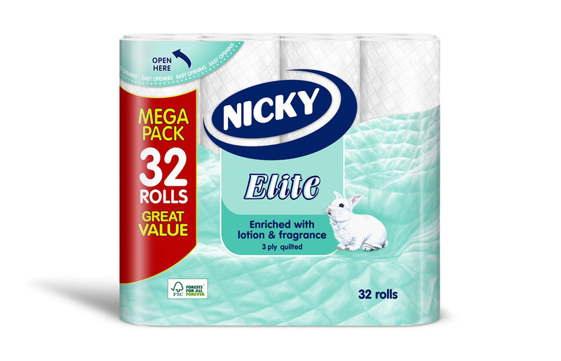 2 x White Leaf 32 Roll - 32 PACK