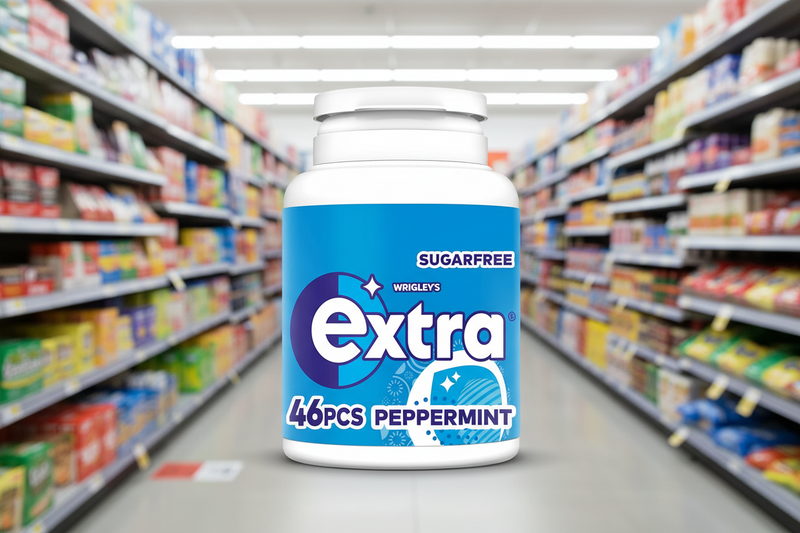 6 x Extra Peppermint Chewing Gum Bottle 46pce - 46 PCE