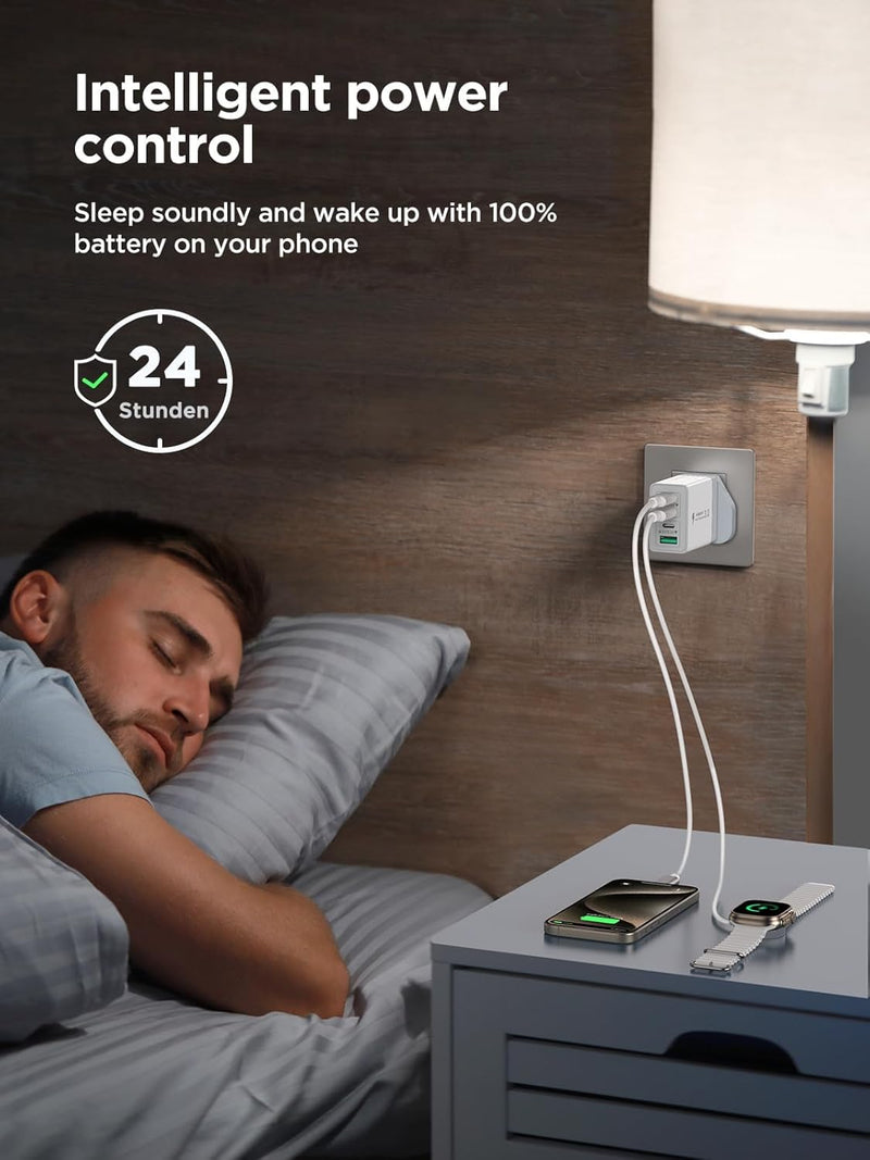 2-Pack USB C Charger, 40W USB C Plug Fast Charger 4 Port PD Type C Charging Plug+QC USBPlug UK USBC Power Adapter Multi Plugs Samsung Charging Plugs for iPhone 16 15 14 13 Pro Max XR XS, iPad,Samsung