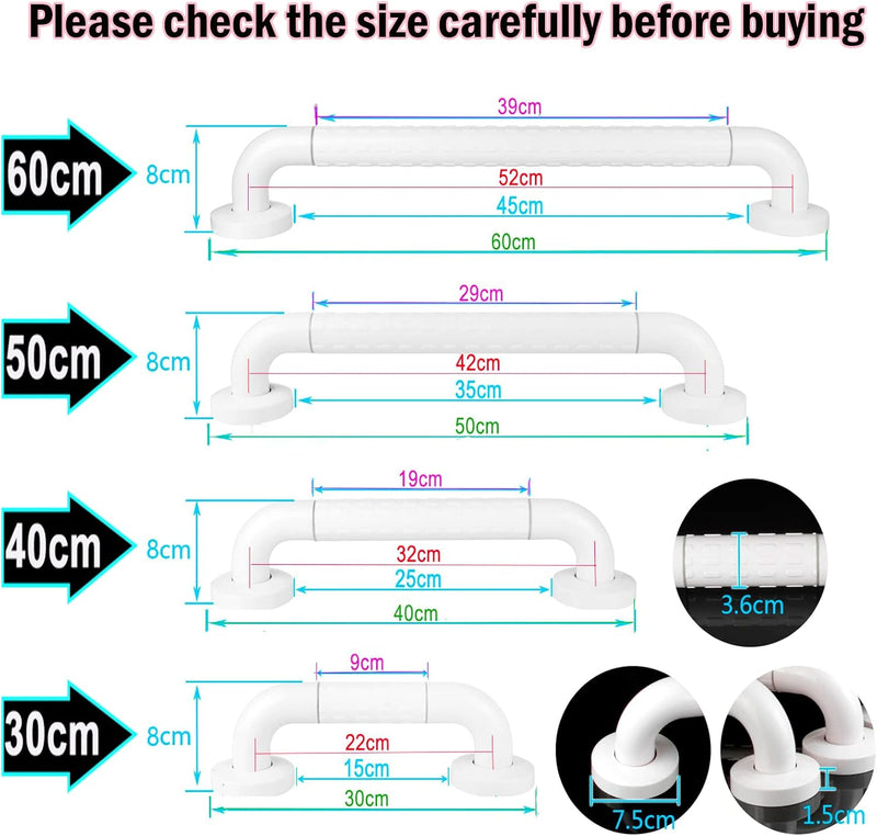 Bathroom Grab Rail Non Slip Safety Handle Bath Shower Support Bar