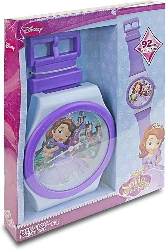 Disney Princess Wall Clock – Featuring Sofia, Kids' Bedroom Decor