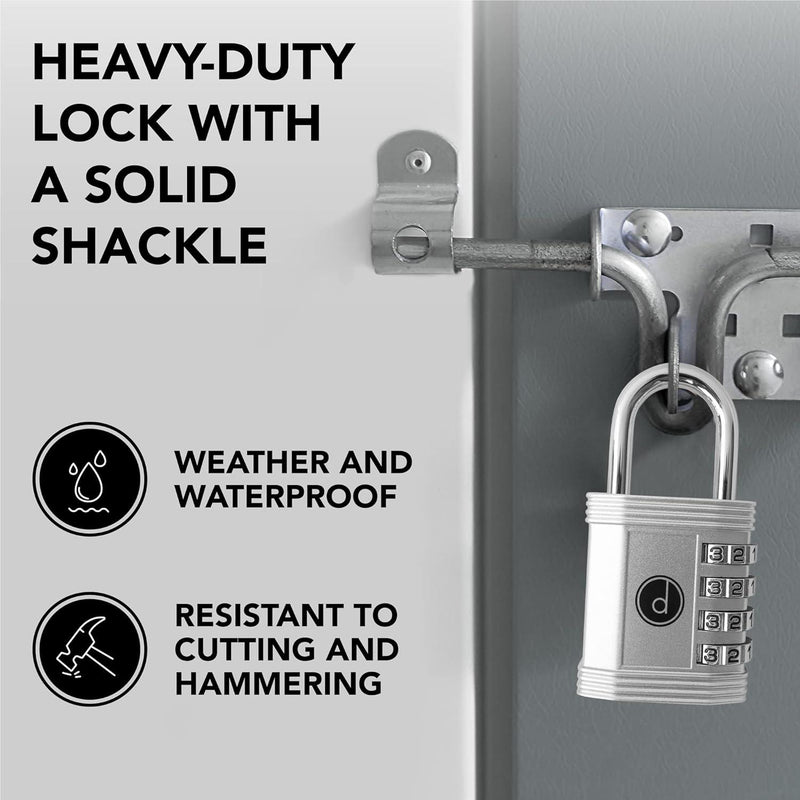 4 Digit Combination Padlock Weatherproof Gym Gate Storage Lock Desired Tools