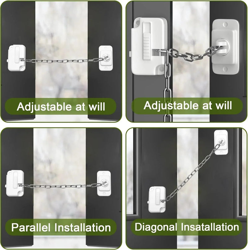 Child Window Locks Adjustable Window Restrictors for Windows Doors 2 Pack