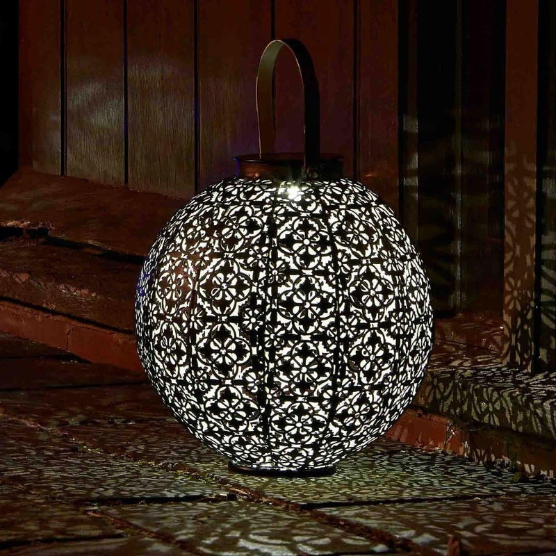 Moroccan Solar Powered LED Hanging Lantern