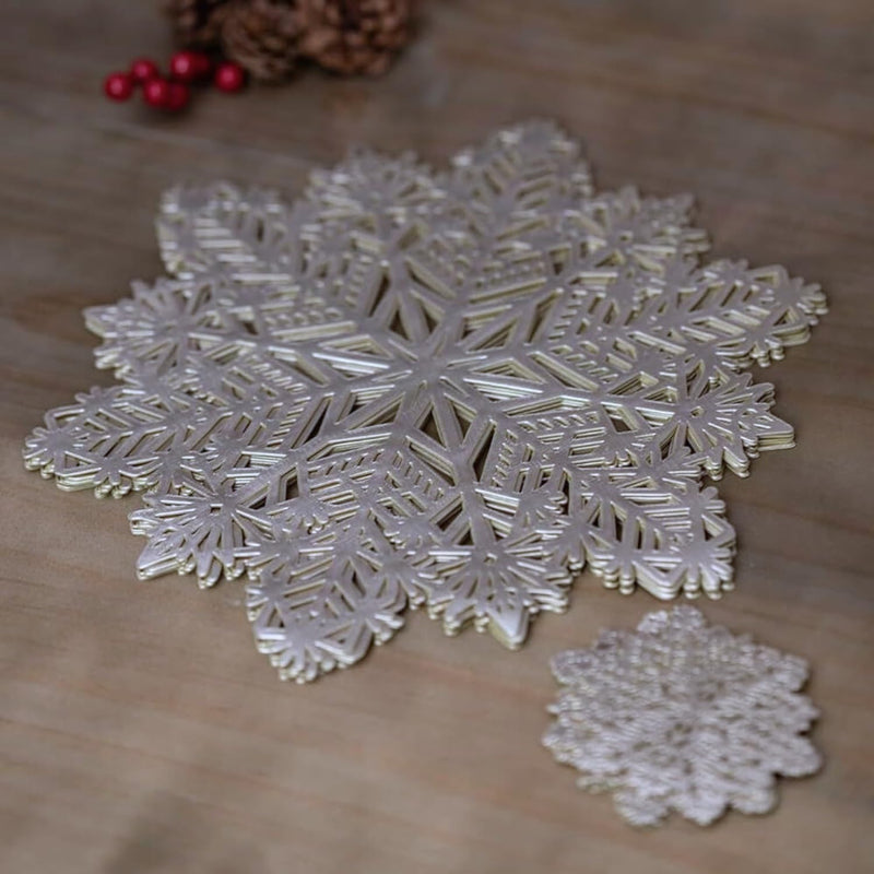 Set of 6 Silver Snowflake Placemats And Coasters