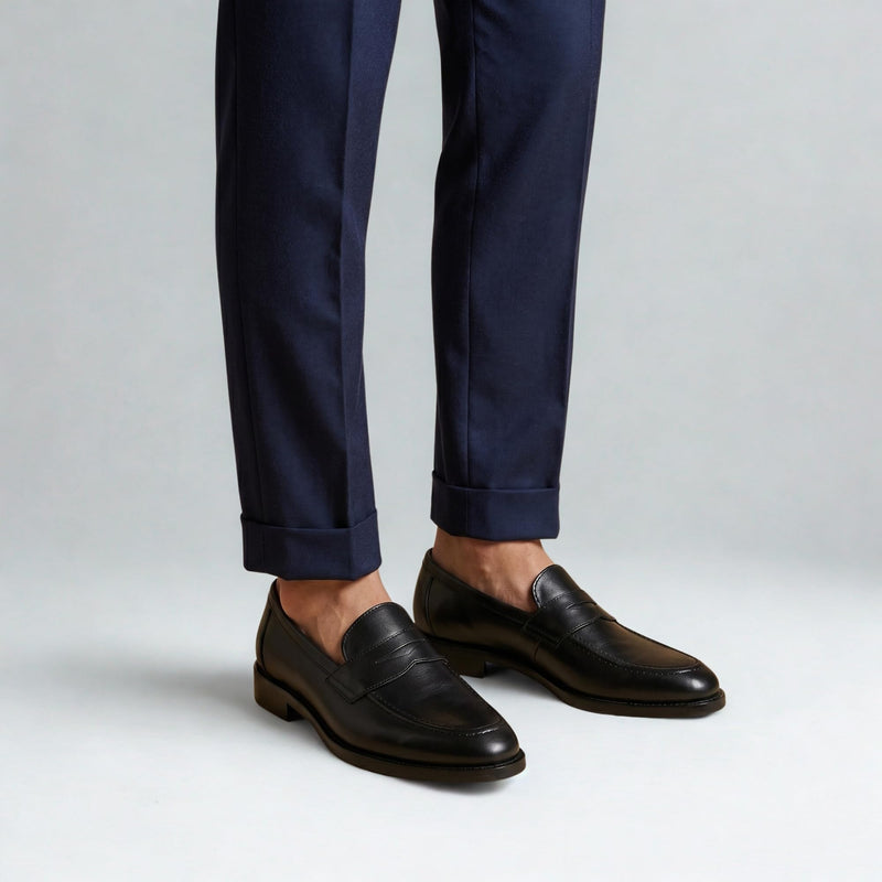 QUIVE London Ventor Men's Leather Penny Loafers