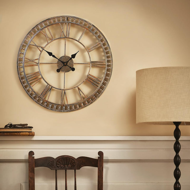 Vintage Roman Numeral Outdoor Indoor Open Face Clock