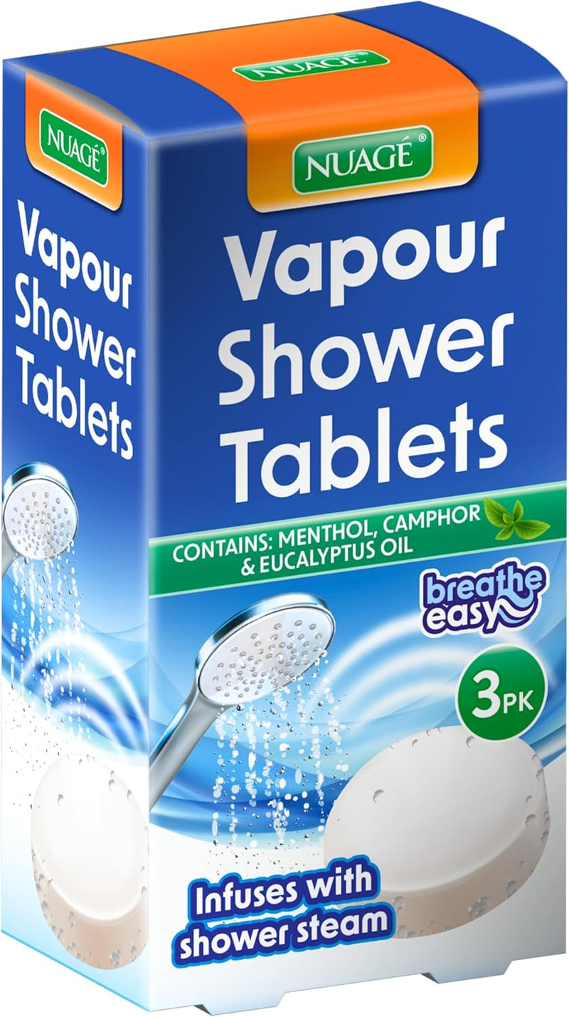Nuage Vapour Shower Tablets ,Contains Menthol & Eucalyptus Oil (3 Pack)