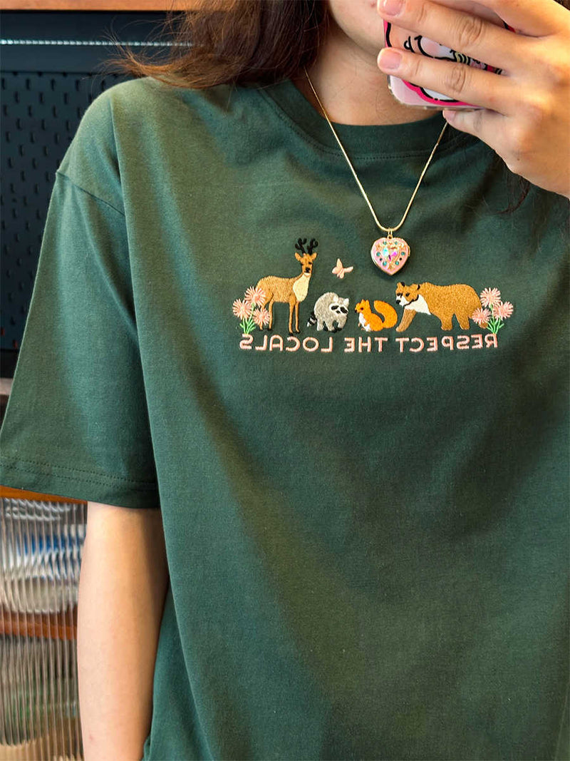 Loose Couple Round Neck T-shirt Short Sleeve
